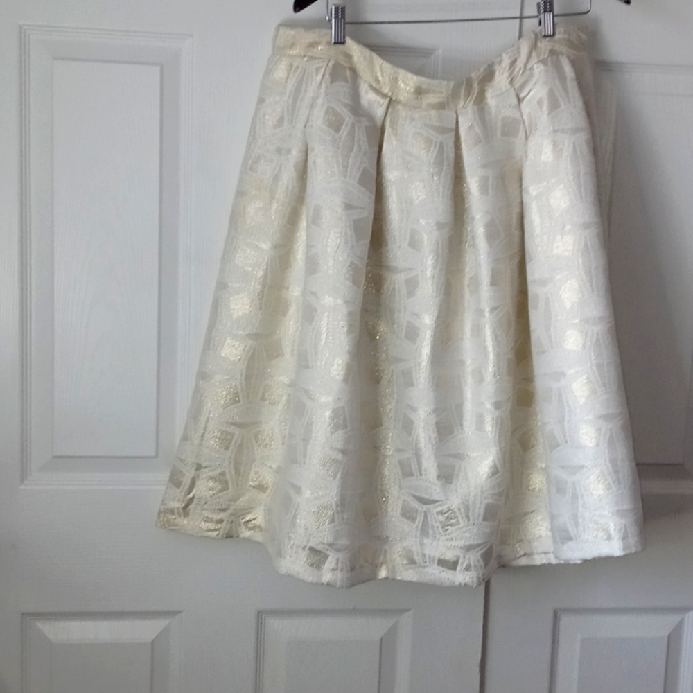 Beautiful Golden /Ivory Abstract skirt